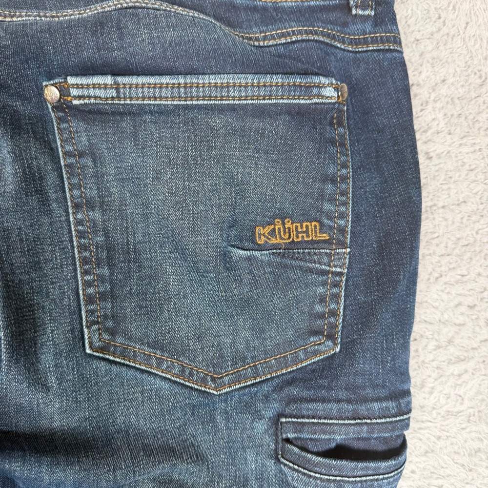 Kuhl Kanvus Jean Mens 39x31.5 Dark Wash Blue Articulated Knee Outdoor Pants - Picture 7 of 12